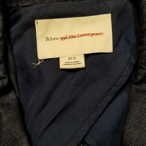 Pilcro and the Letterpress Anthropologie Denim Jean Blazer Small - Picture 9 of 15